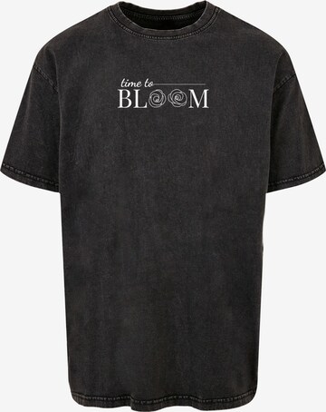 Merchcode Shirt 'Time To Bloom' in Grijs: voorkant