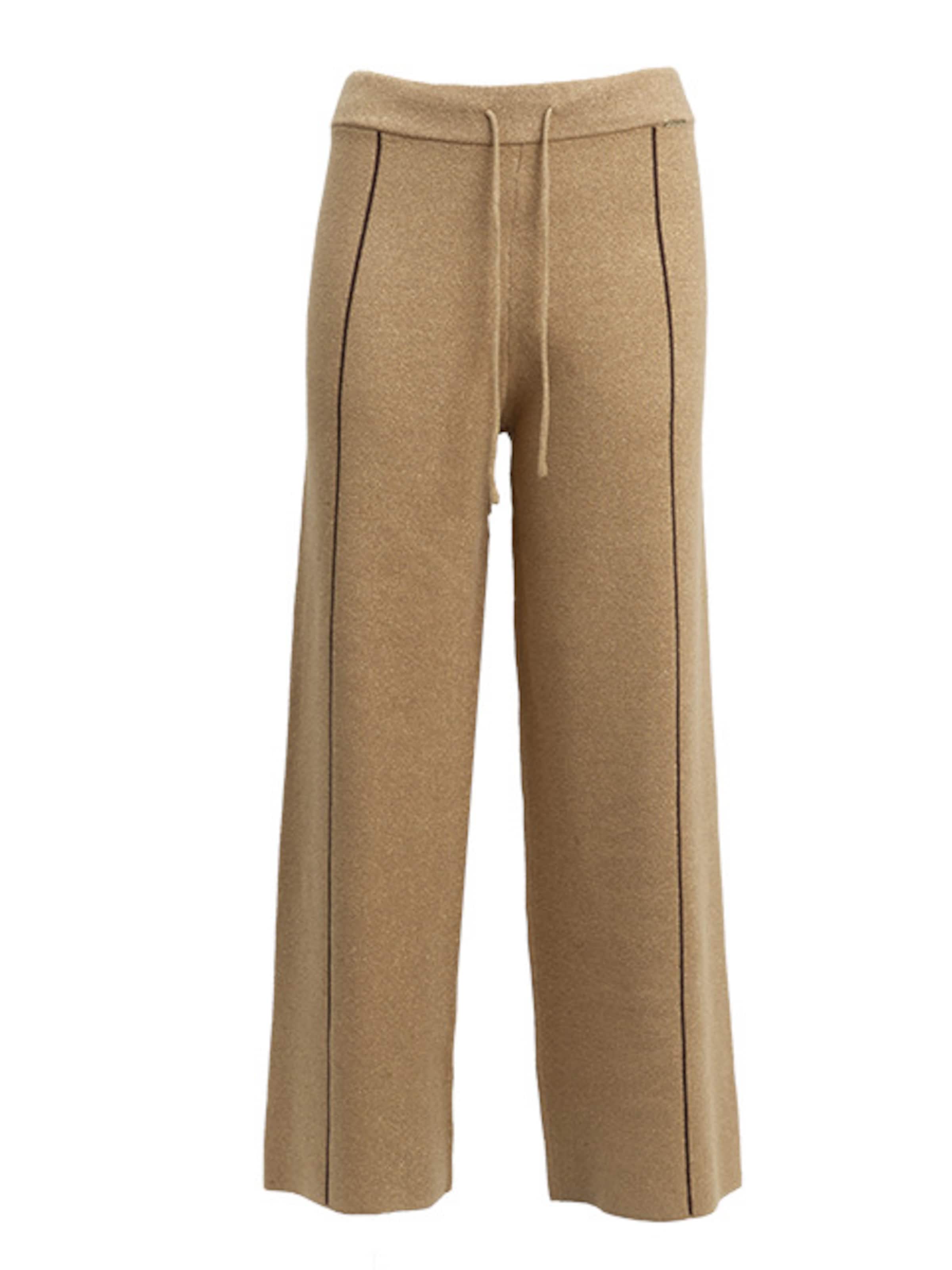 Influencer Wide Leg Hose in Beige: Vorderseite