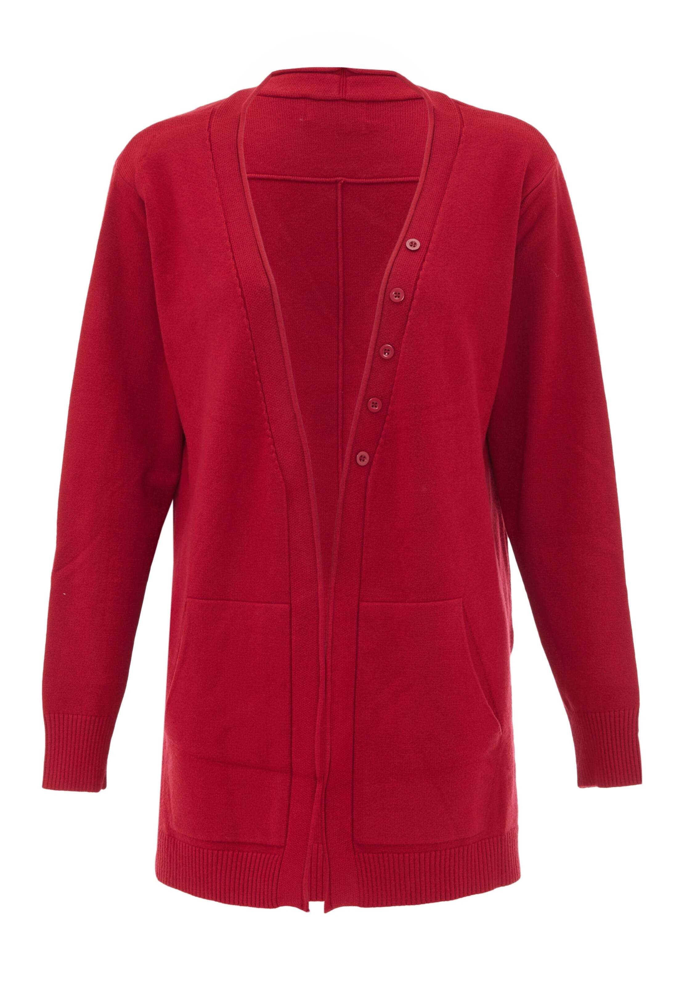 BLONDA Πλεκτή ζακέτα σε κόκκινο: μπροστά