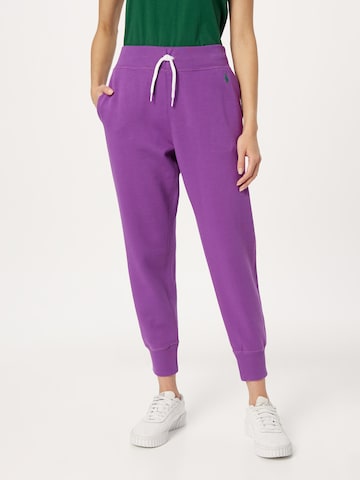 Polo Ralph Lauren Tapered Trousers in Purple: front