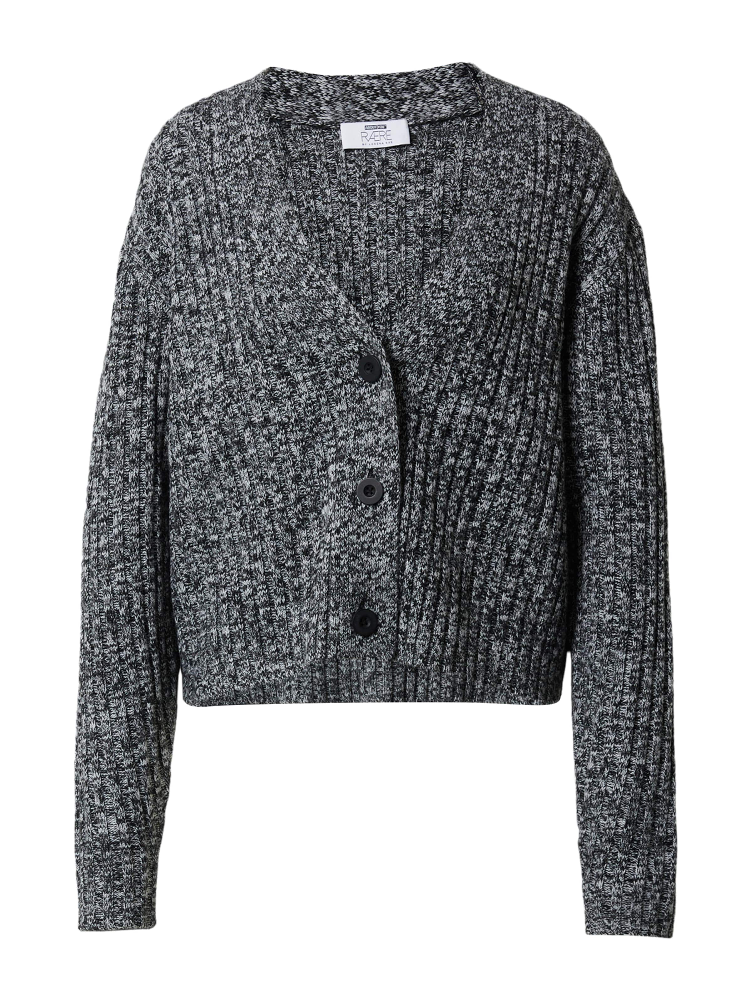 RÆRE by Lorena Rae Gebreid vest 'Doro' in de kleur Zwart / Wit, Productweergave