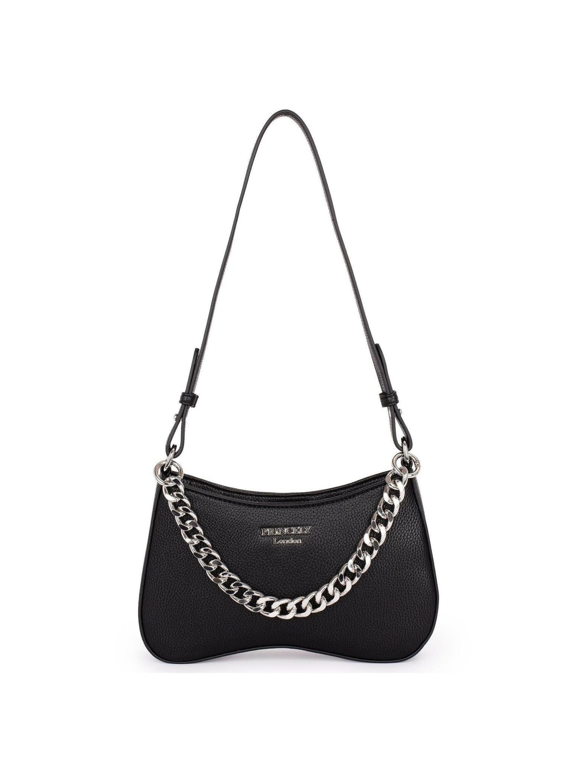 Princely London Schultertasche 'Nelly'‌‌‌‌‌‌‌‌ in Schwarz: Vorderseite