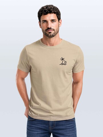 Neverless Shirt 'Palm Logo' in Beige: front
