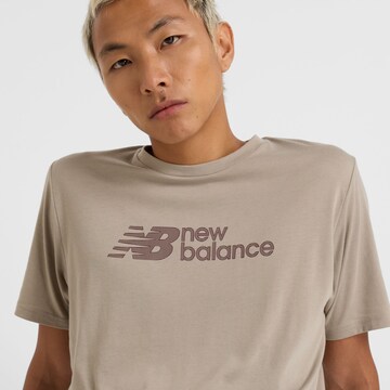 T-Shirt 'Heathertech Linear' new balance en gris