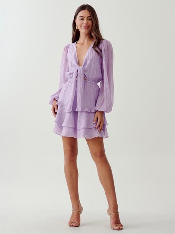 Robe 'DAVINA' Tussah en violet : devant