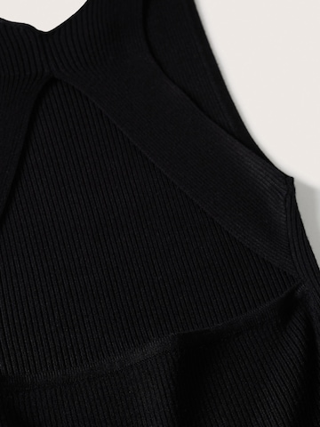MANGO Pletena obleka 'PASI' | črna barva