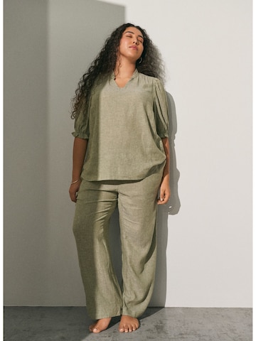 Zizzi Loosefit Kalhoty 'VLina' – zelená