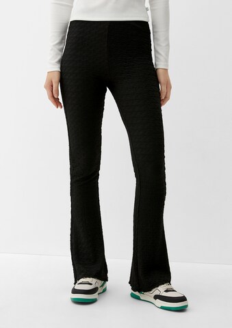 évasé Pantalon QS en noir : devant