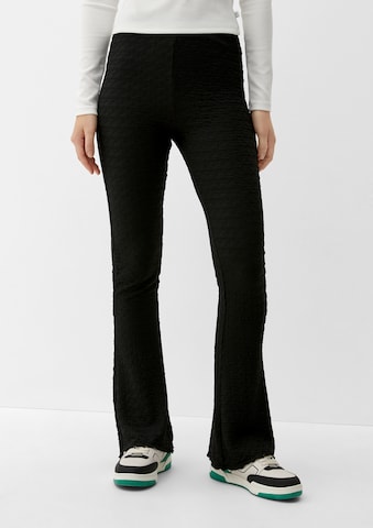 QS Flared Pants in Black: front