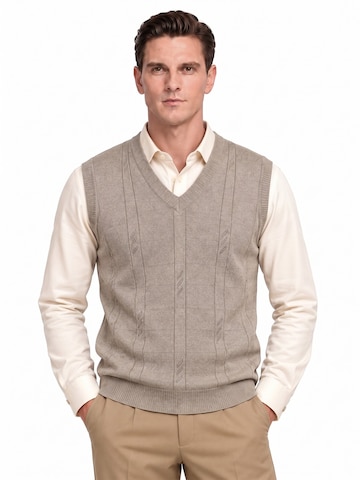 ALLTHEMEN Pullover 'Gitterlicht'‌‌ in Beige: Vorderseite
