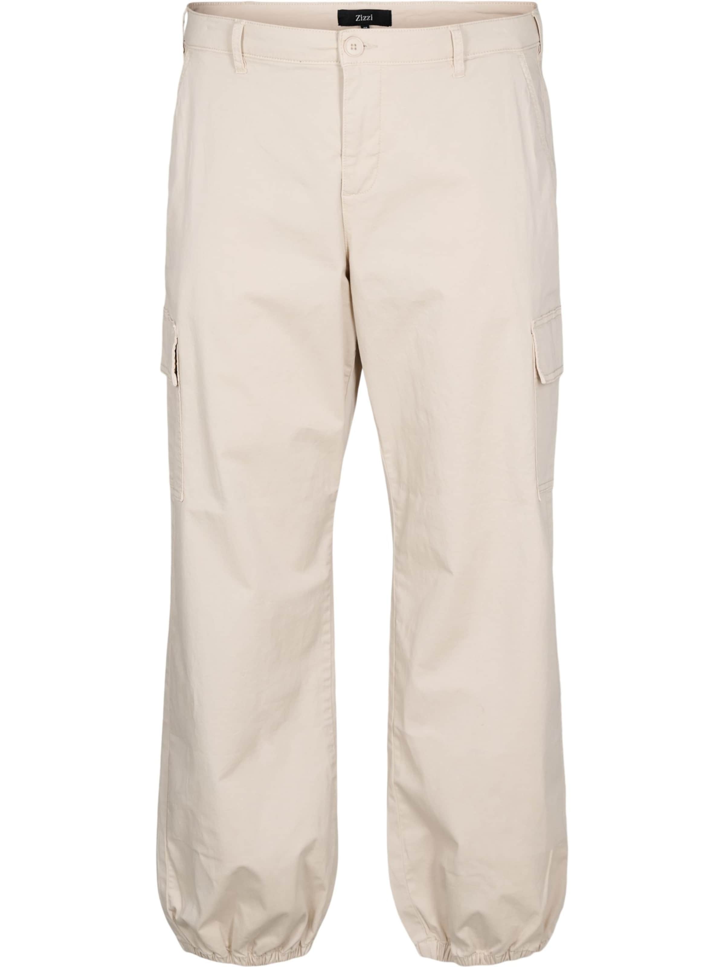 Largi Pantaloni cu buzunare de la Zizzi pe bej: față