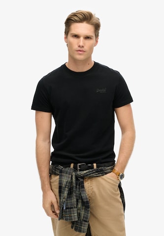 Superdry Shirt 'Essential' in Zwart: voorkant