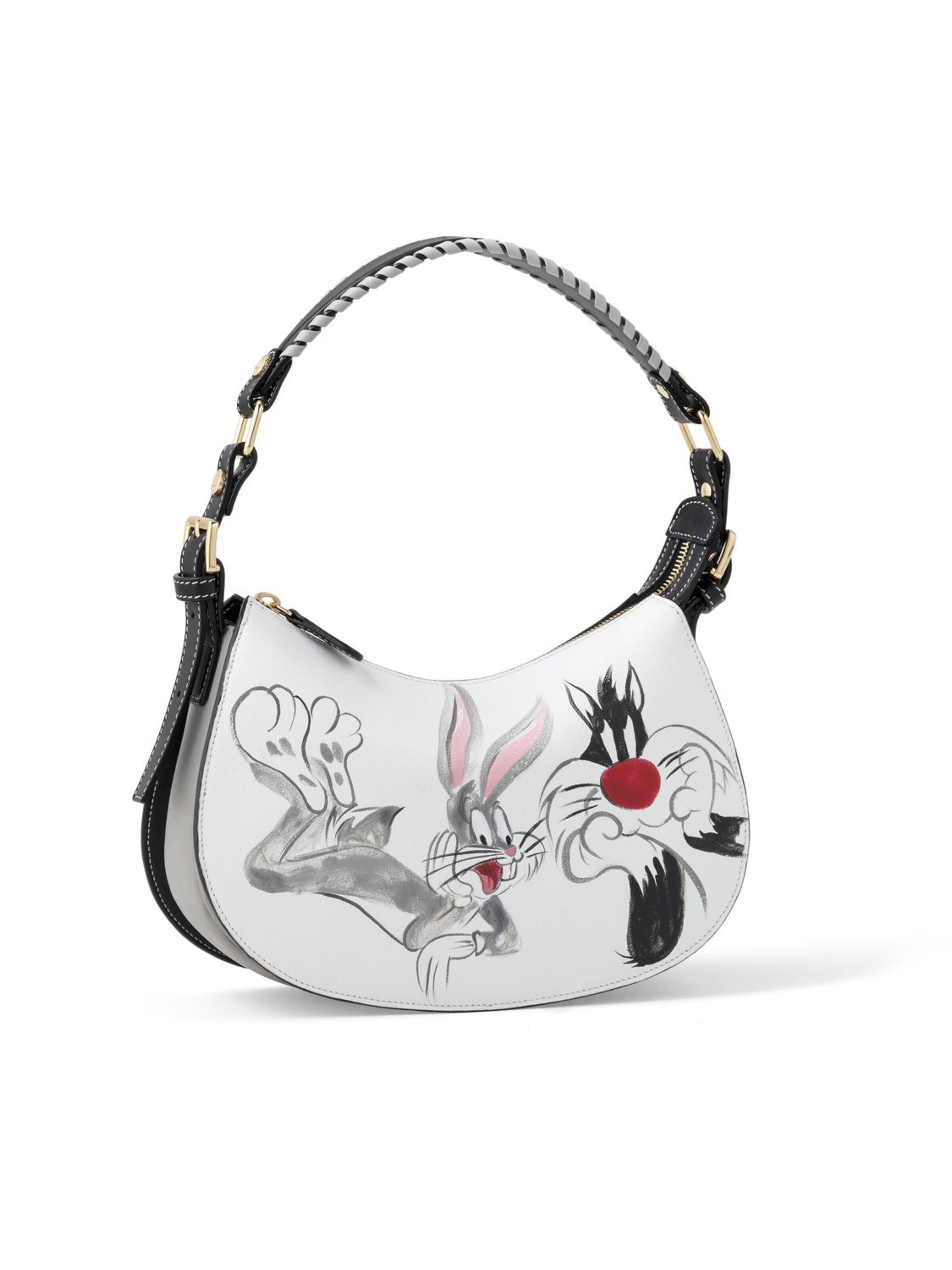 Braccialini - Bolso de hombro 'Ginevra Looney Tunes' en blanco