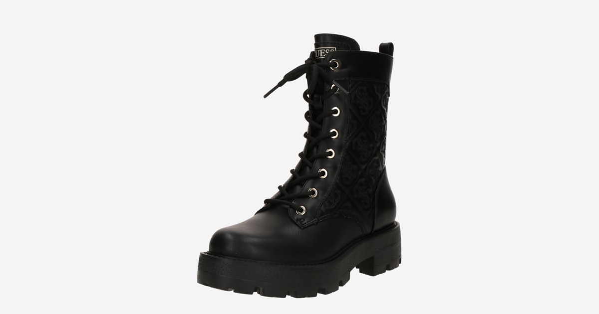GUESS Lace-Up Ankle Boots 'YANCEE' in Black ABOUT YOU