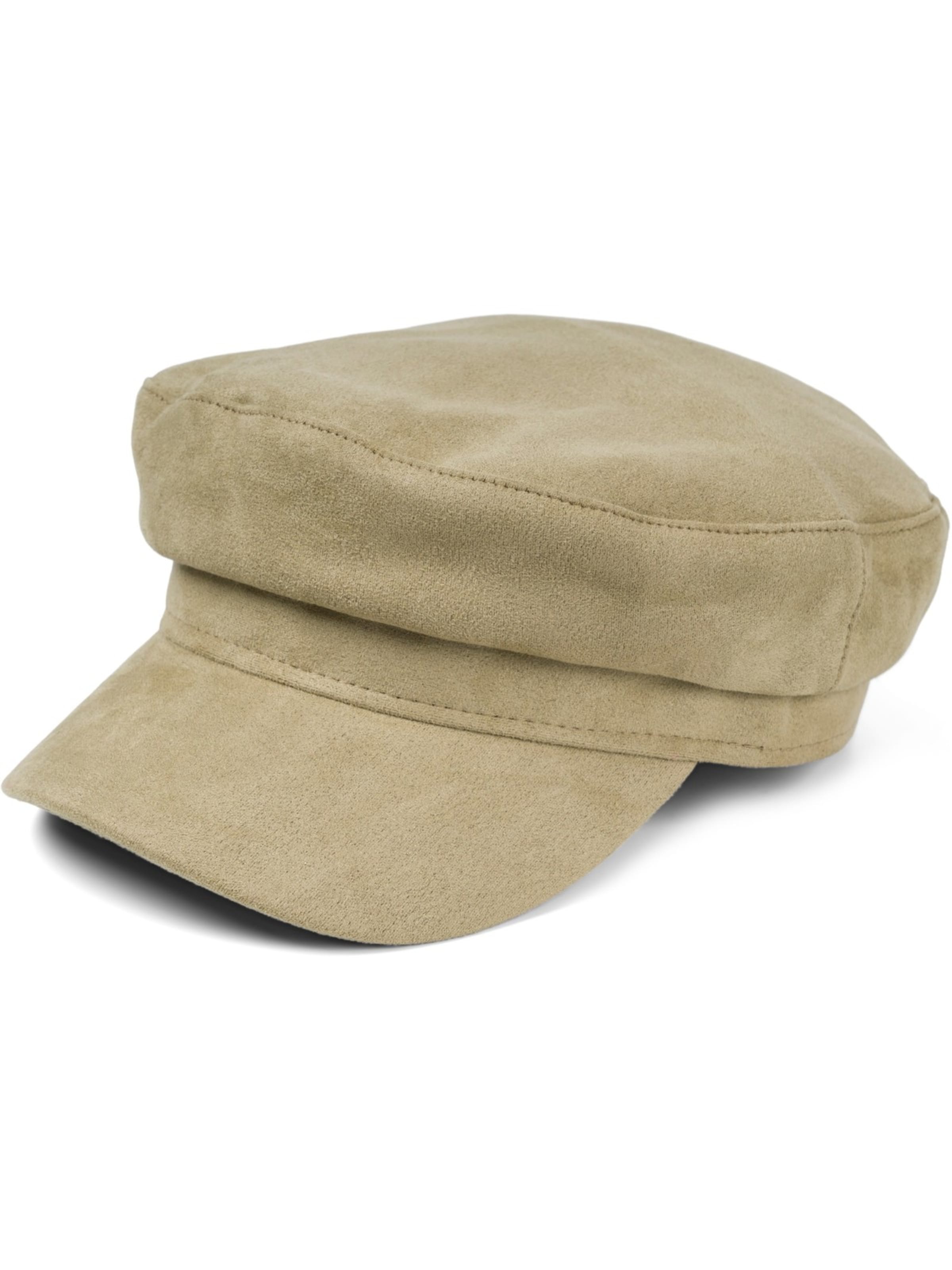 styleBREAKER Beanie 'Ballonmütze Einfarbig Veloursleder Optik' in Green: front