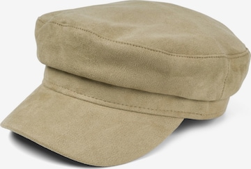 styleBREAKER Beanie 'Ballonmütze Einfarbig Veloursleder Optik' in Green: front