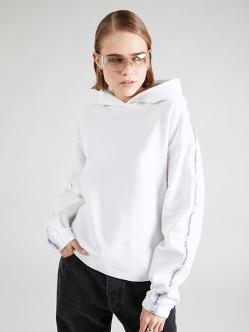 Sweat-shirt Calvin Klein Jeans en blanc : devant