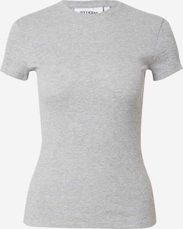 T-shirt WEEKDAY en gris : devant