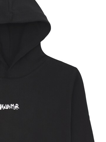 DISCLAIMER Sweatshirt 'BackHood' in Schwarz