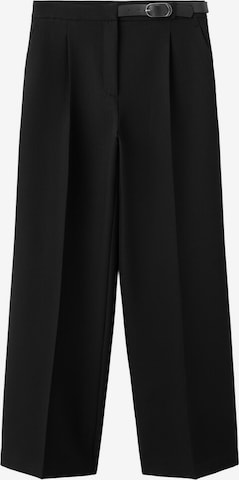 MANGO Wide leg Pleat-Front Pants 'Cinta' in Black: front