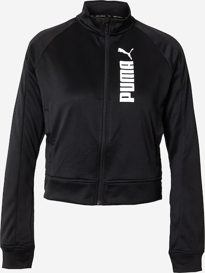 PUMA Athletic Zip-Up Hoodie in Black / White, Item view
