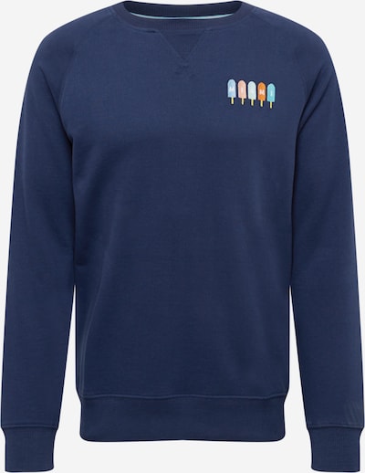 COLOURS & SONS Sweatshirt em marinho / azul claro / amarelo pastel / laranja escuro / cor-de-rosa, Vista do produto