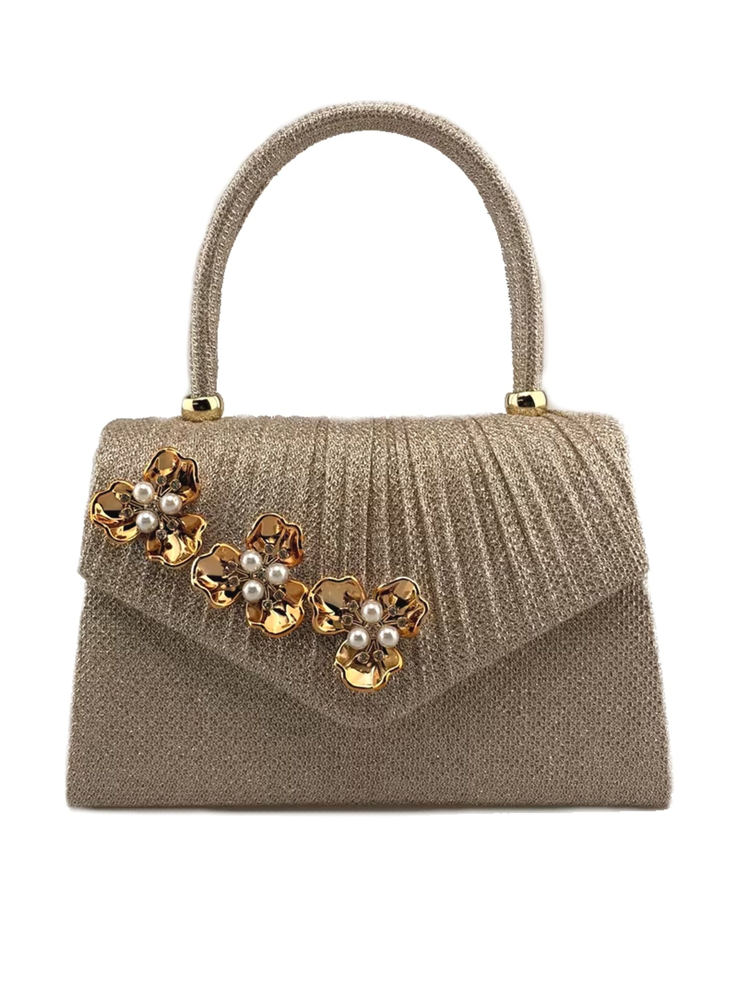 Tomshop24-7 Handtasche 'Abendtasche Camellia I, mini'‌‌ in Beige: Vorderseite