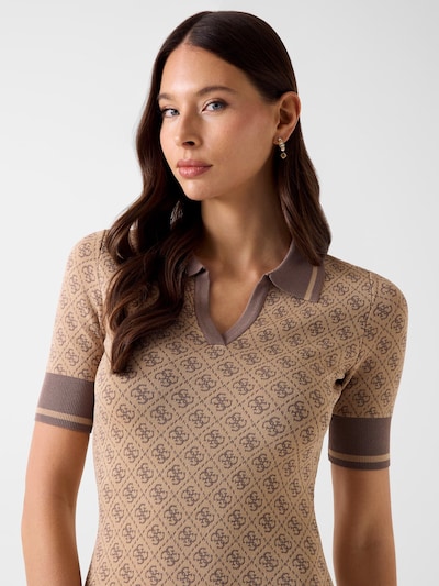GUESS Stickad klänning i XS i camel / choklad, Produktvy