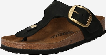 BIRKENSTOCK T-Bar Sandals 'Gizeh Big Buckle' in Black: front