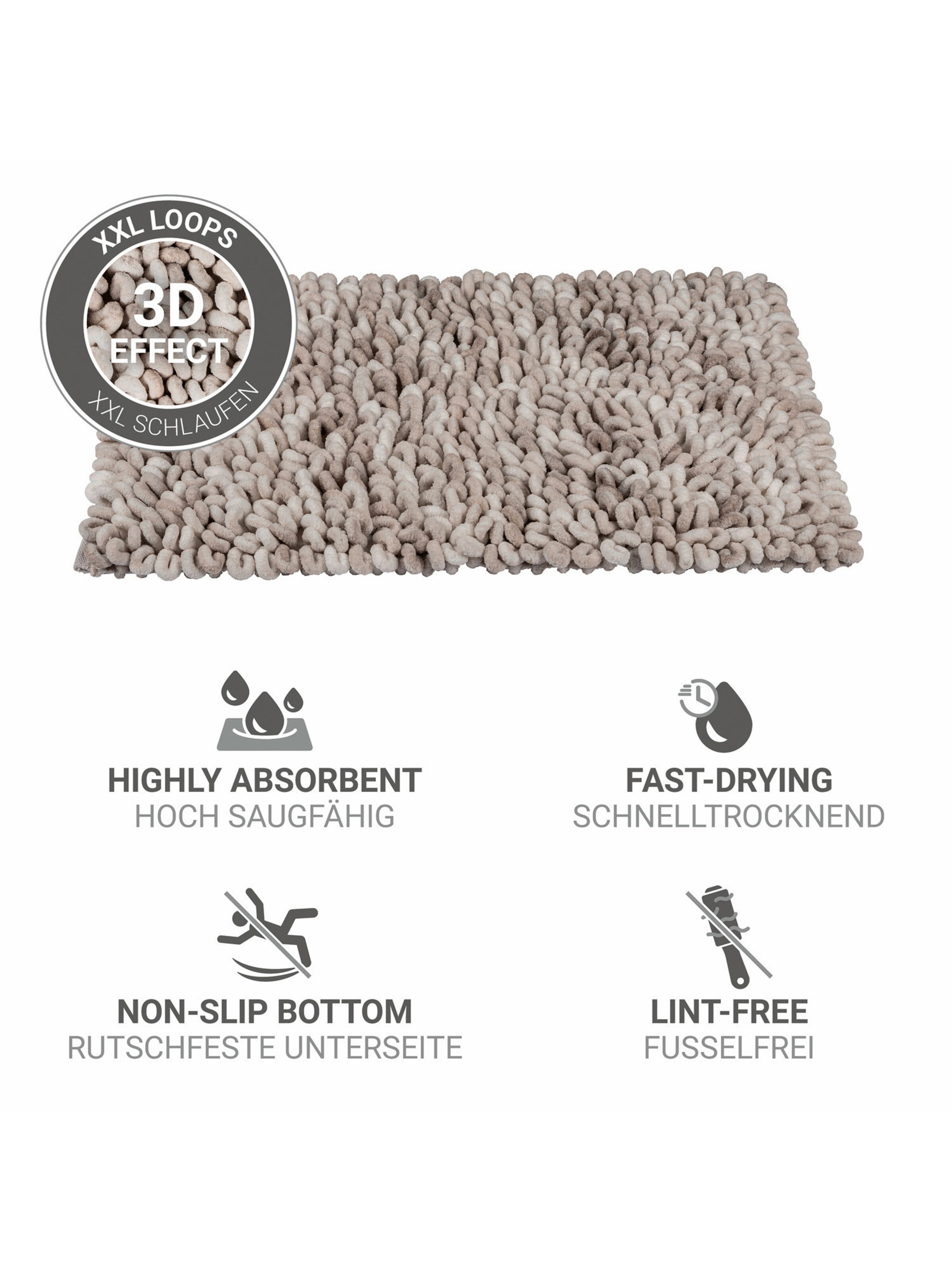 Wenko Badematte 'Lerici' in Grau