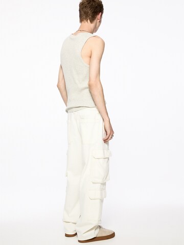 Pull&Bear Loose fit Cargo jeans in White