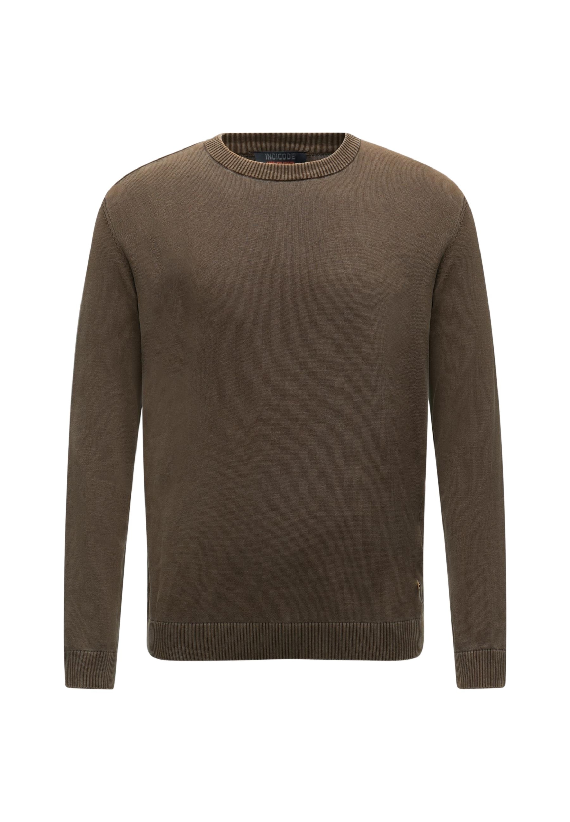 INDICODE JEANS Sweater 'Arkmill' in Brown: front