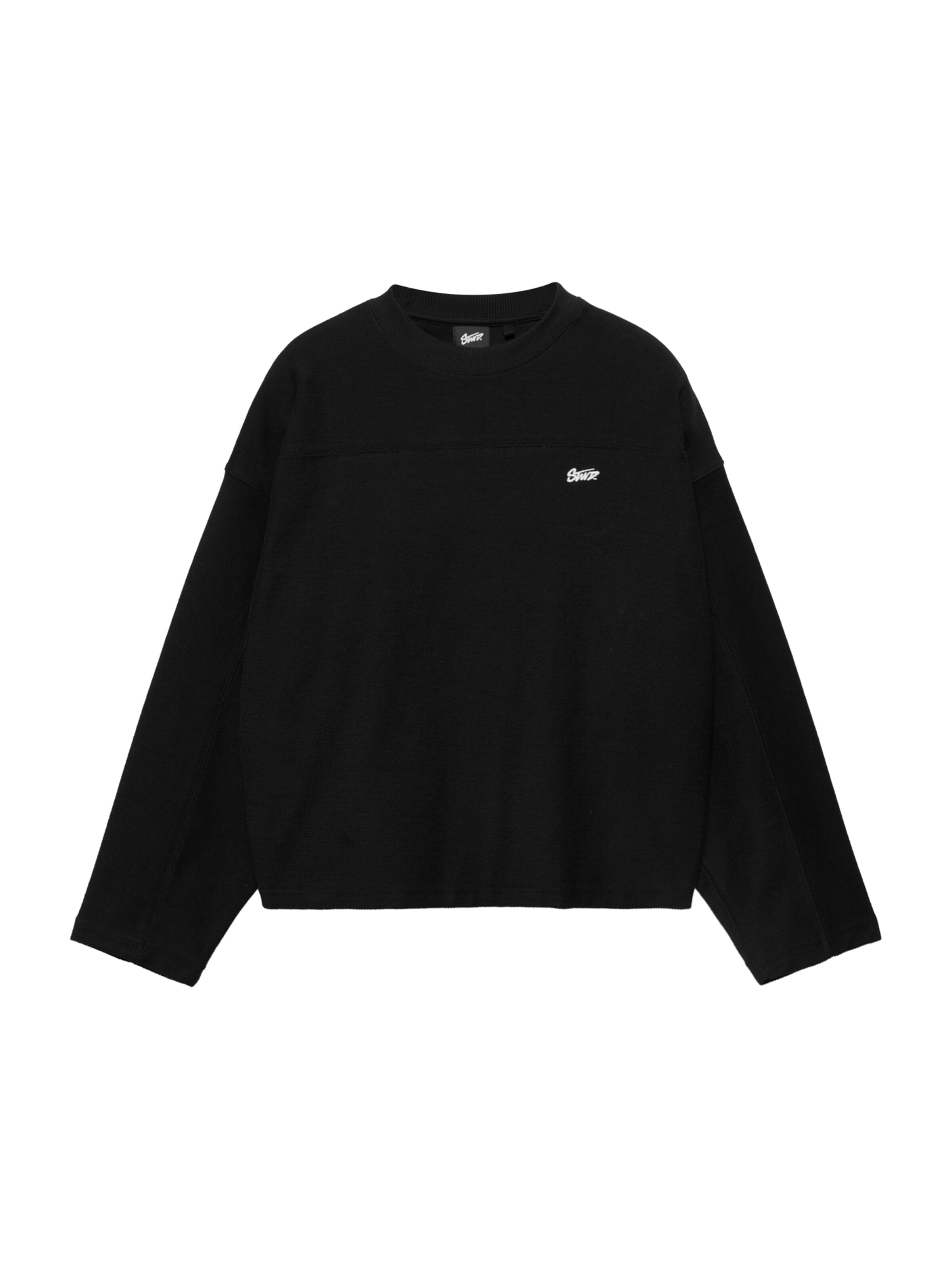 Pull&Bear Sweatshirt 'STWD' in schwarz / weiß, Produktansicht
