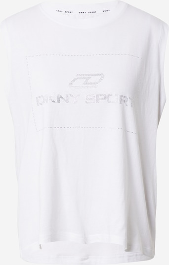 Top 'RHINESTONE' DKNY Performance pe gri argintiu / alb, Vizualizare produs
