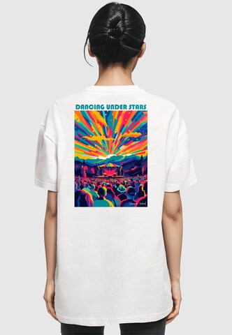 Merchcode T-Shirt 'Dance Under Stars' in Weiß: Vorderseite