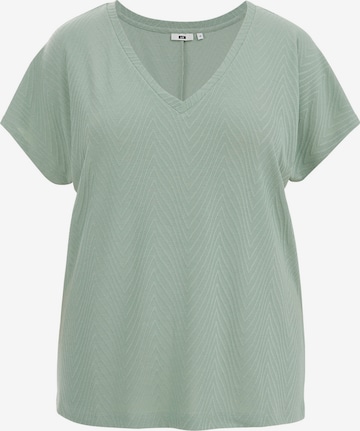 T-shirt WE Fashion en vert : devant