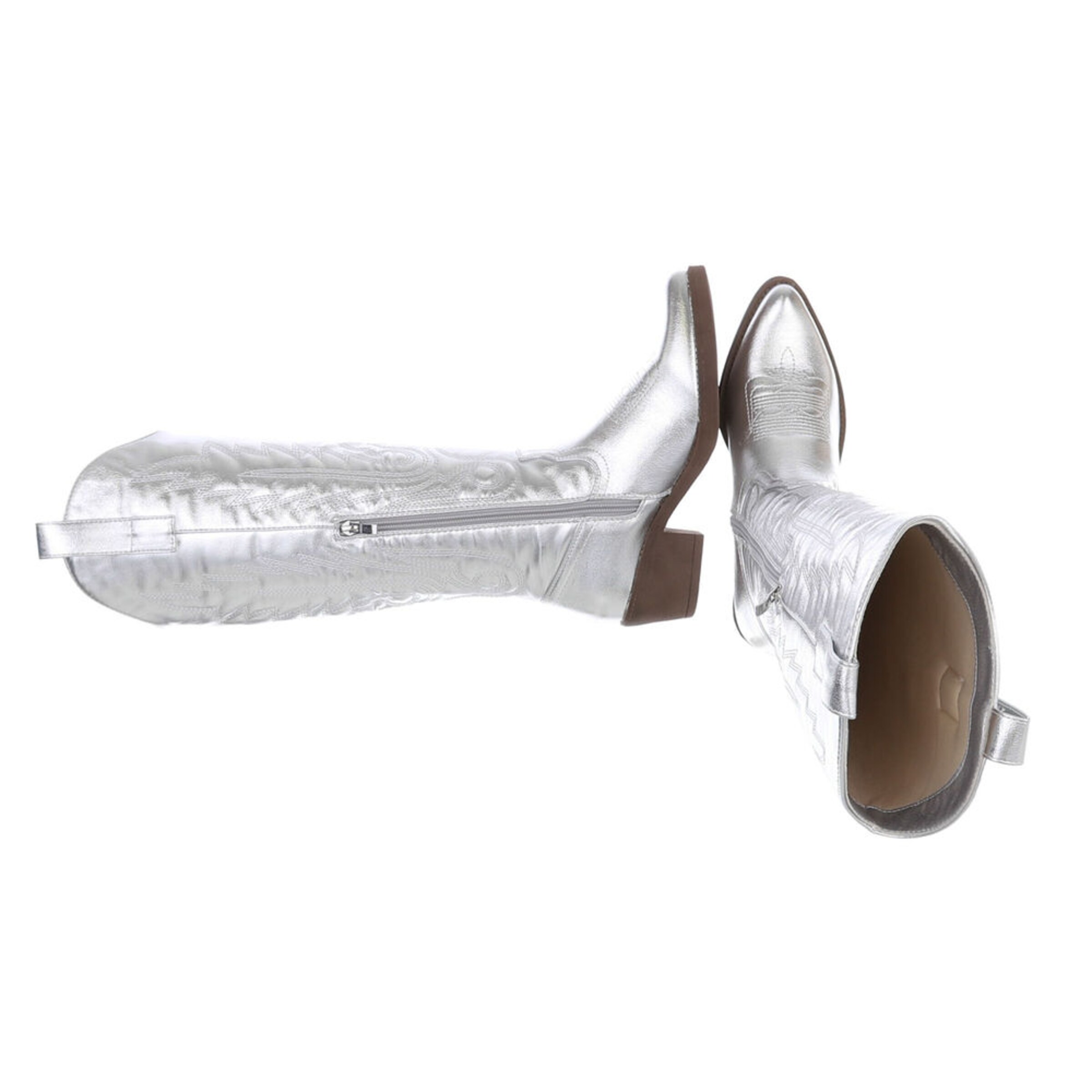 Ital-Design Cowboy Boots in Silver