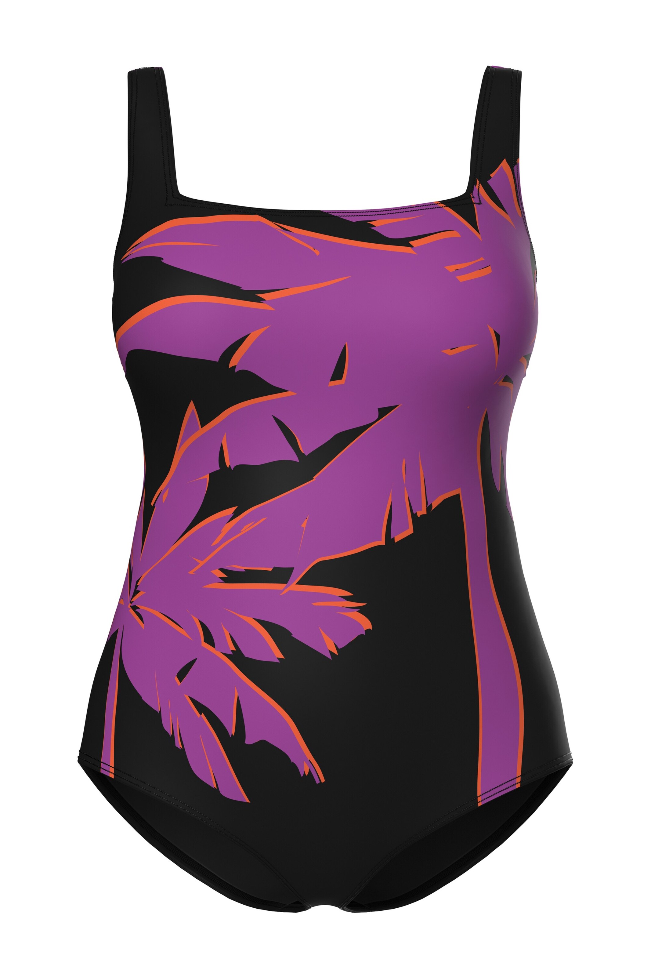 Ulla Popken Swimsuit in Purple / Light red / Black, Item view