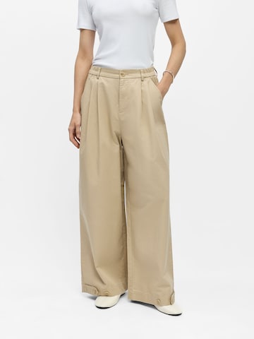 Wide leg Pantaloni con pieghe 'OBJIryna' di OBJECT in beige: frontale