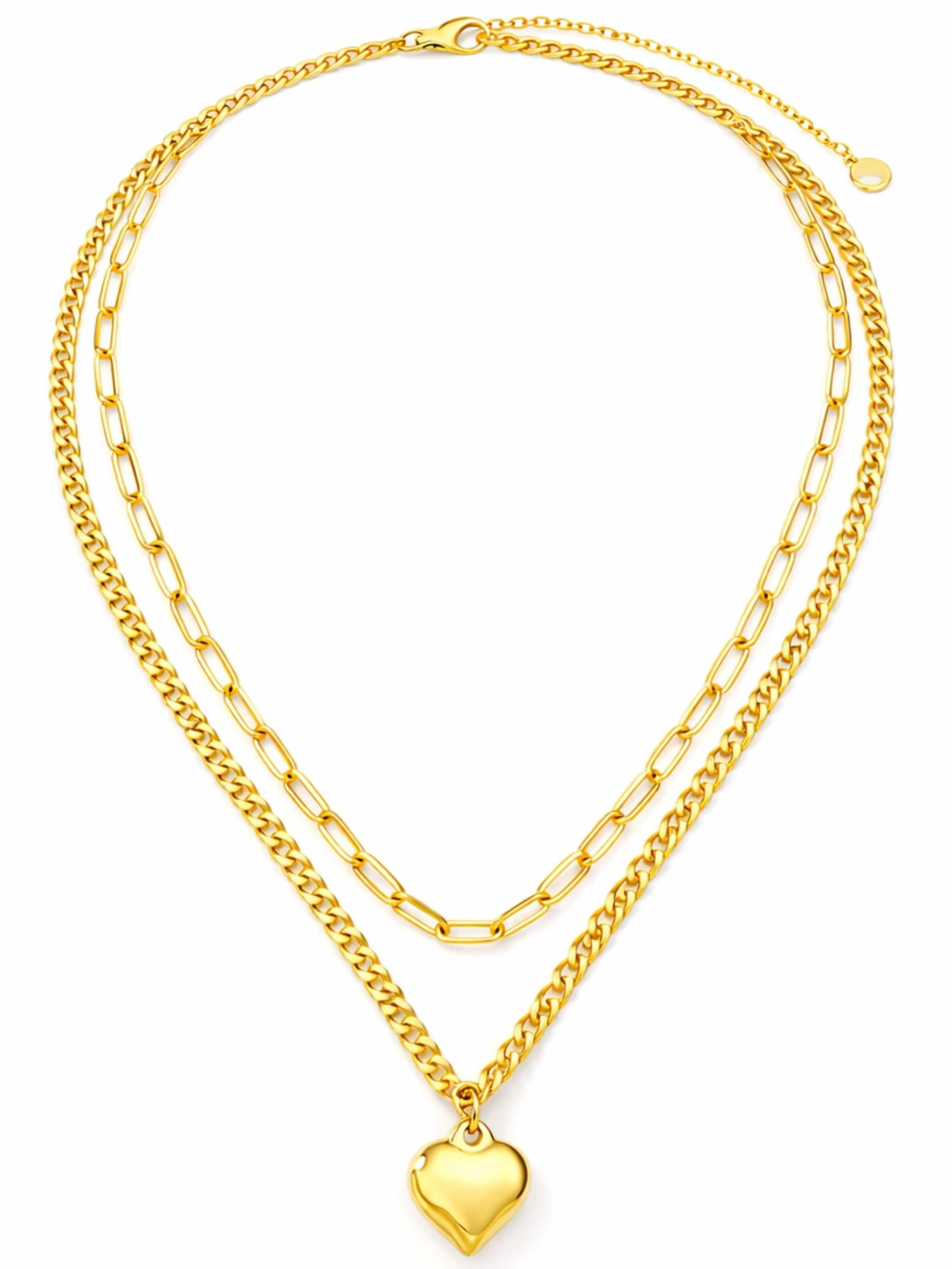 BS Schmuckdesign Necklace 'LayLove' in Gold: front