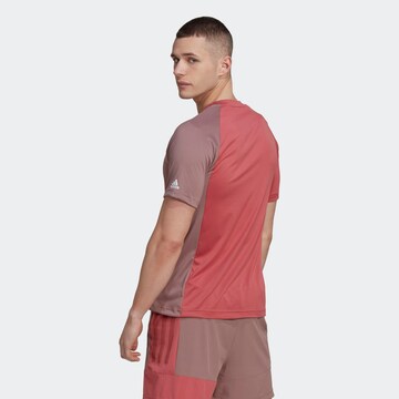 T-Shirt fonctionnel 'Colourblock' ADIDAS SPORTSWEAR en rouge