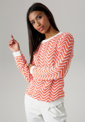 Aniston SELECTED Sweater in Orange: front