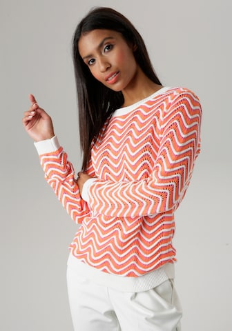 Aniston SELECTED Sweater in Orange: front