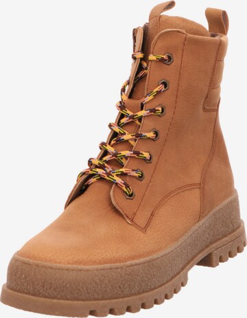 WALDLÄUFER Lace-Up Ankle Boots in Brown: front