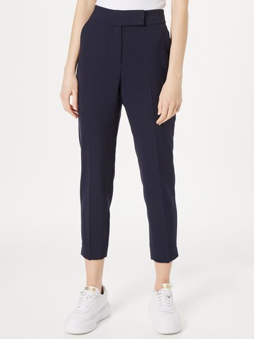 s.Oliver BLACK LABEL Tapered Pleated Pants 'Sue' in Blue: front