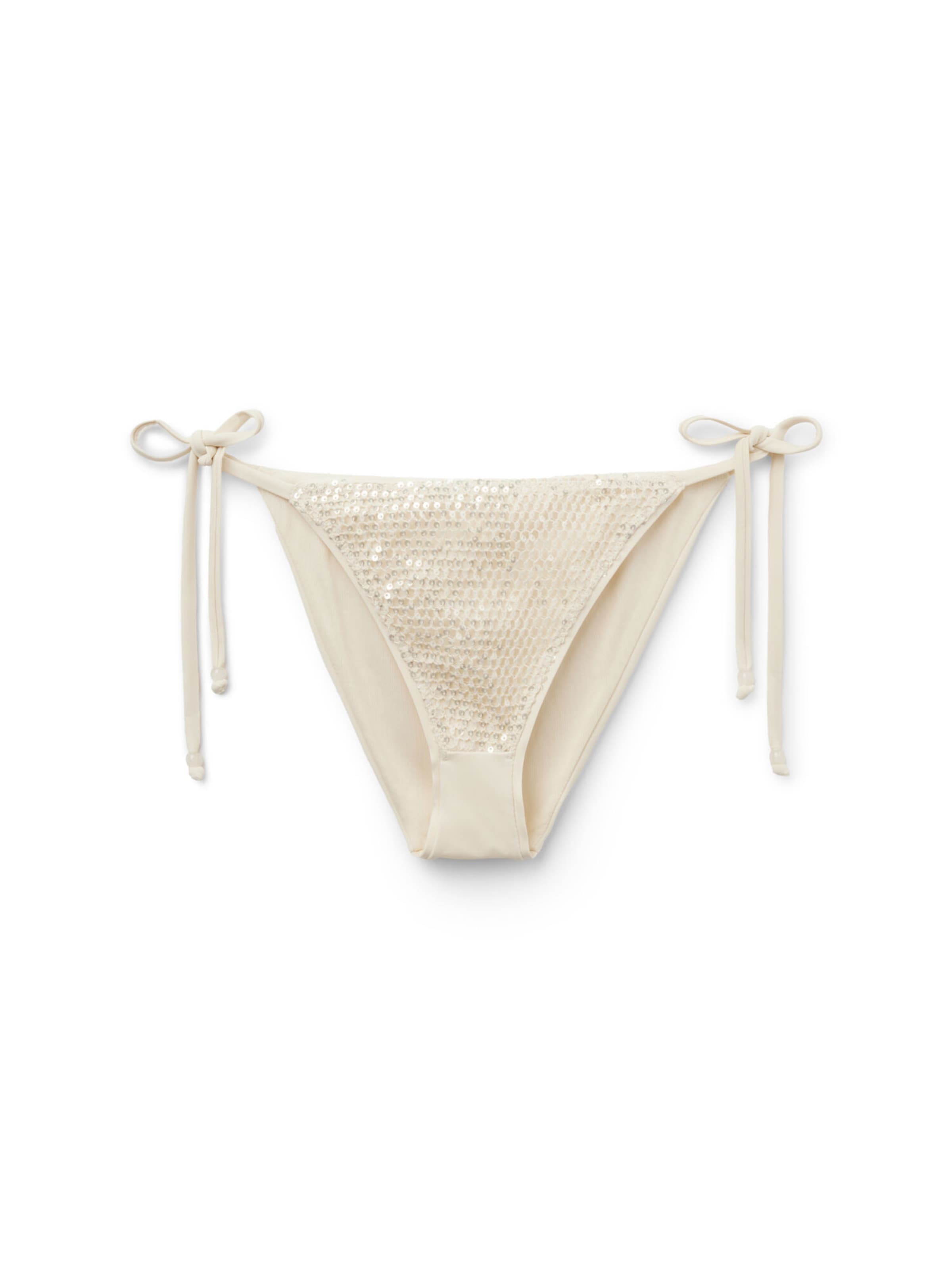 CALZEDONIA Bikini Bottoms 'Sequin Net' in White: front