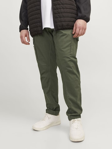 Jack & Jones Plus Конический (Tapered) Брюки-карго 'Paul' в Зеленый