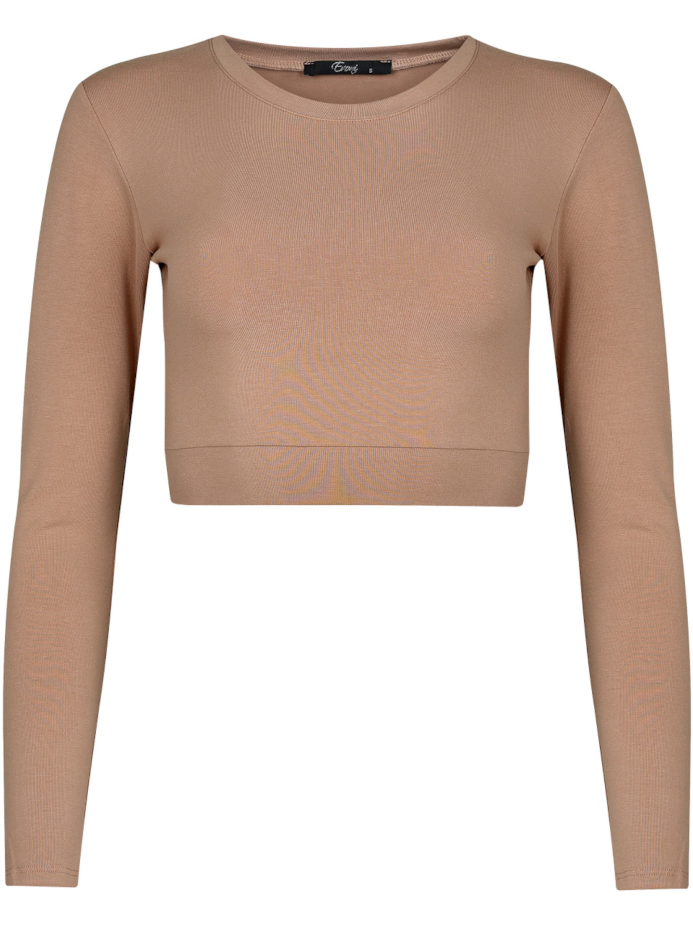 Evoni Funktionsshirt 'Bauchfrei'‌‌‌‌ in Braun: Vorderseite