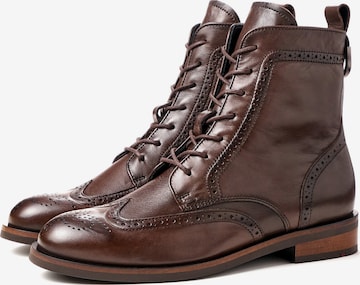 LLOYD Lace-Up Ankle Boots in Brown: front