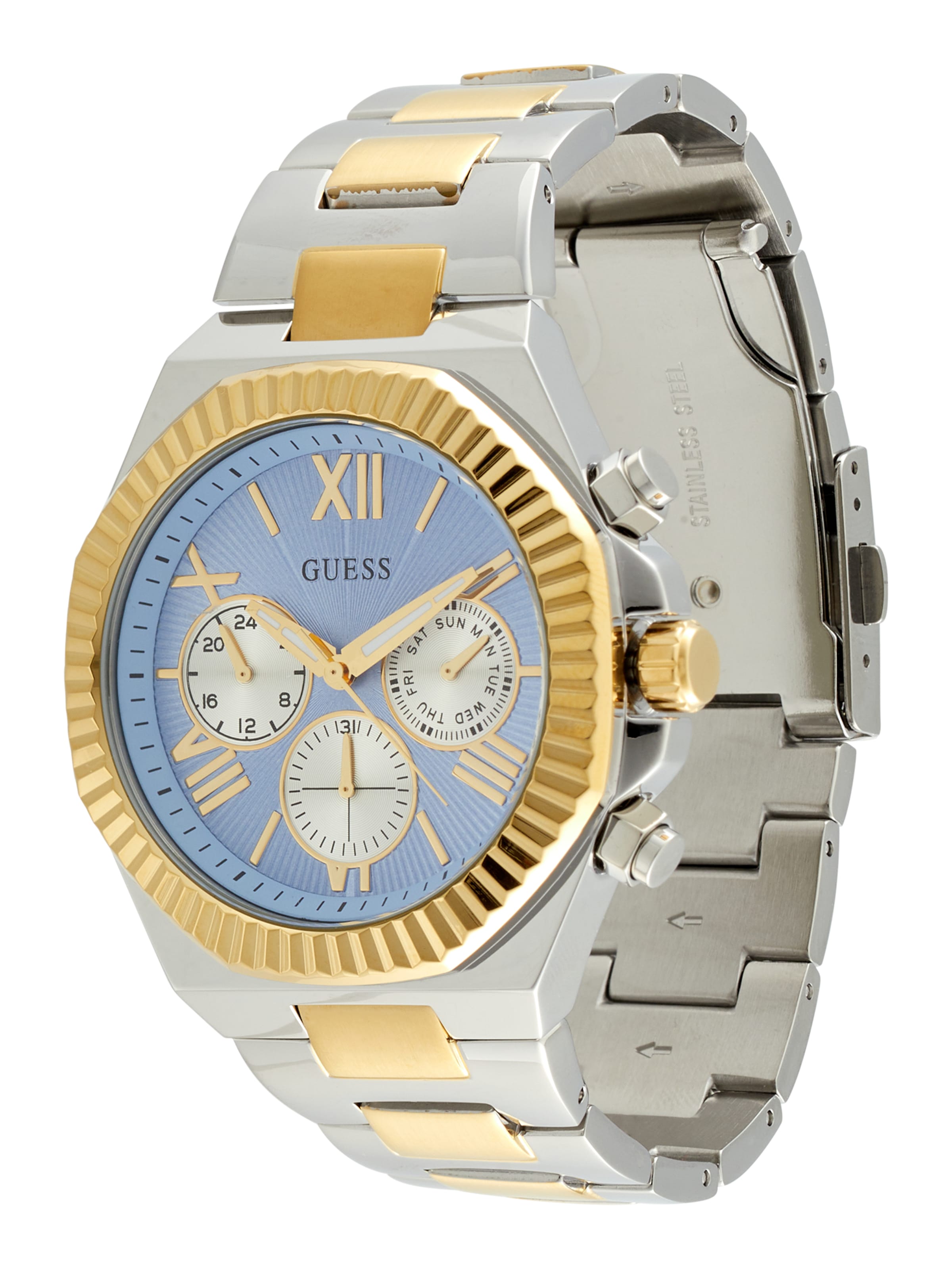 GUESS Zegarek analogowy w kolorze srebrny: przód